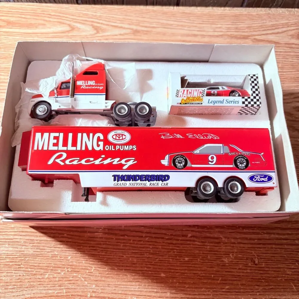 Bill Elliott #9 Melling Oil Pumps Racing Diecast Hauler Car Limited Edition Set